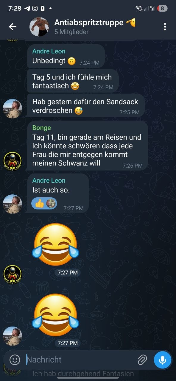 Telegram-Nachrichten aus dem Antiabspritztrupp — echte Stimmen aus der Gruppe